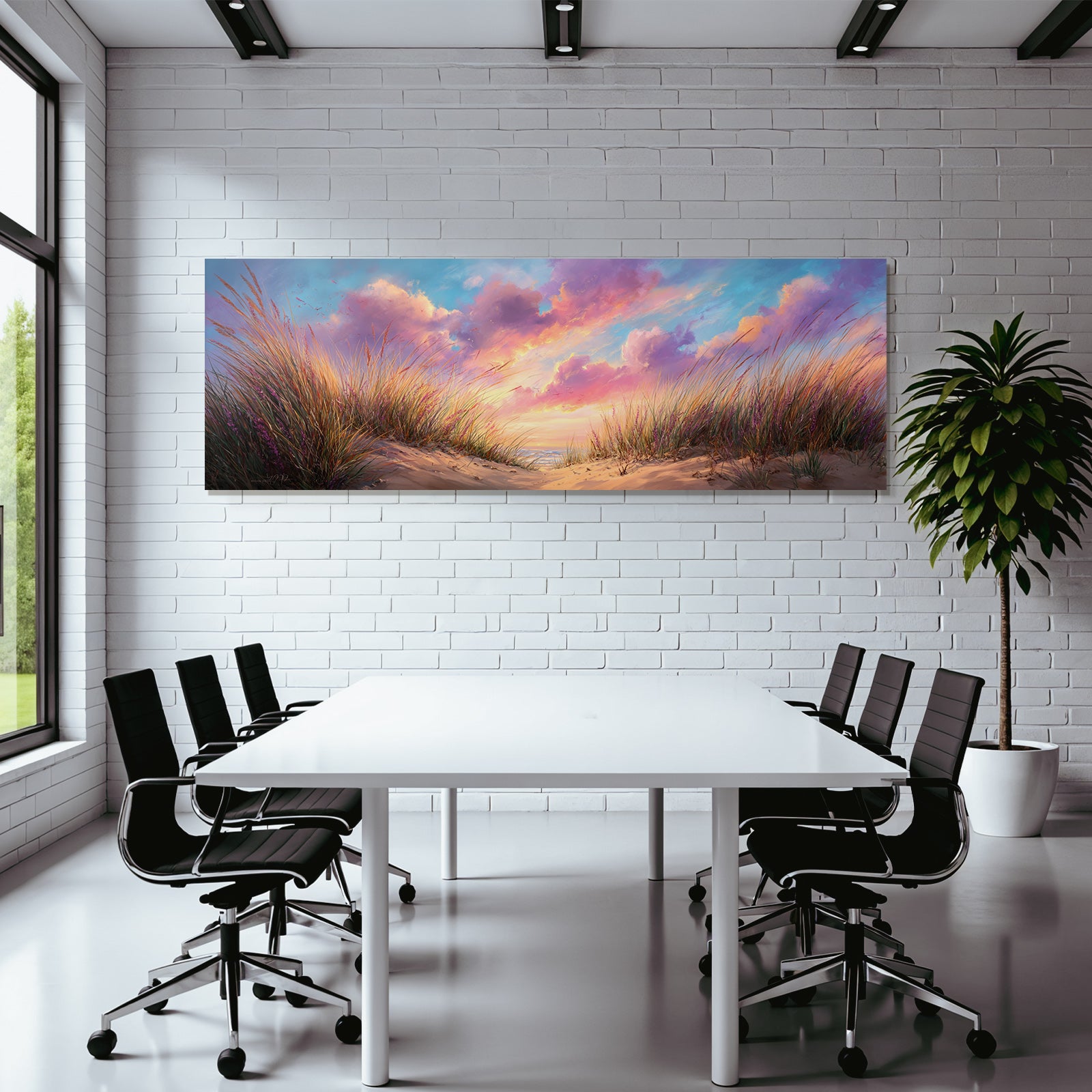 Lebensfrohes Strand Sonnenuntergang Landschaft