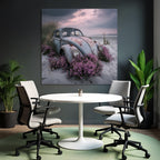 Alte Verrostete Autos Mit Rosa Blumen Am Strand | Duenen und Heide | Landschaften