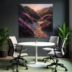 Ruhige Landschaft Mit Blühenden Lila Blumen