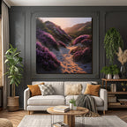 Ruhige Landschaft Mit Blühenden Lila Blumen