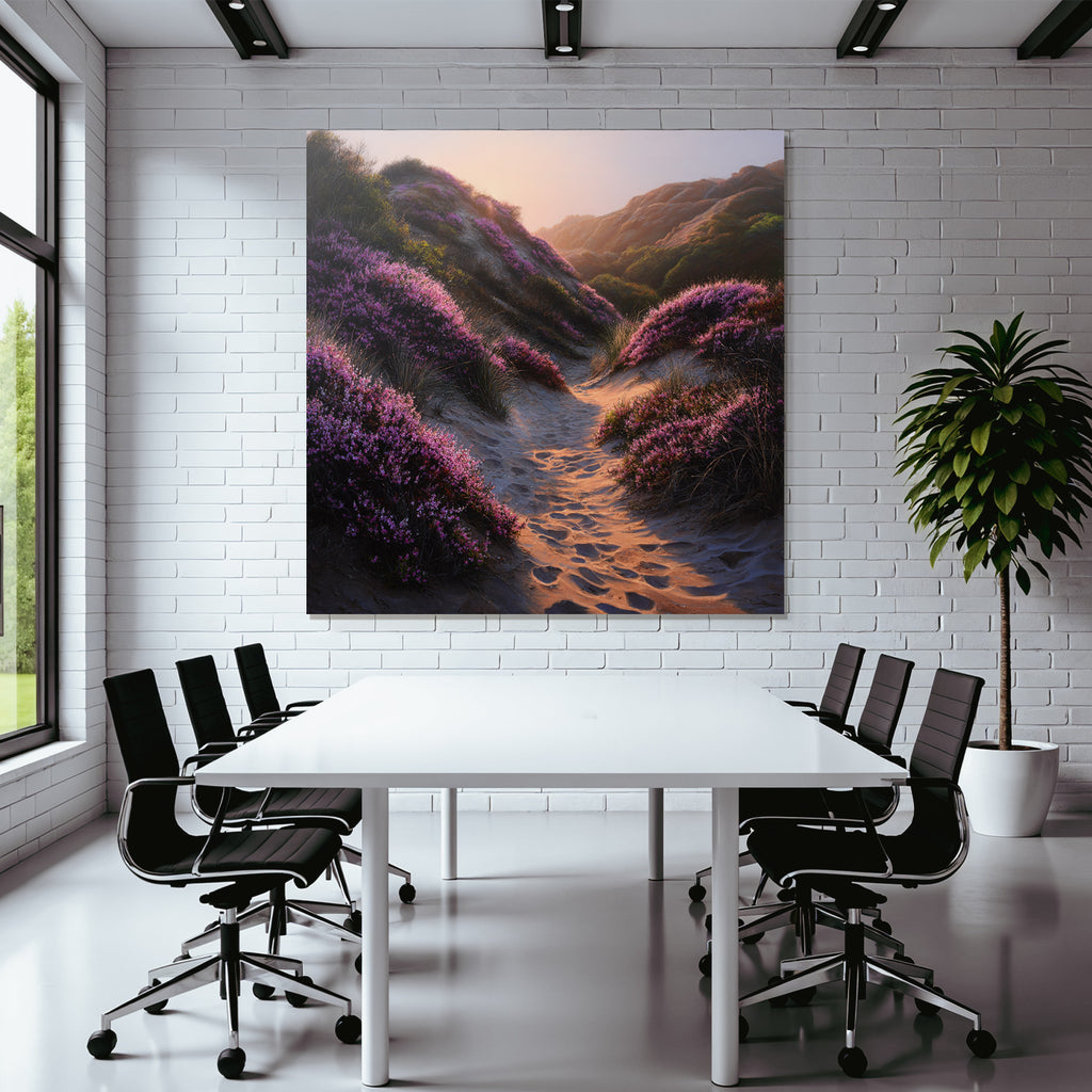 Ruhige Landschaft Mit Blühenden Lila Blumen