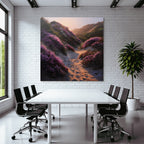 Ruhige Landschaft Mit Blühenden Lila Blumen