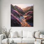 Ruhige Landschaft Mit Blühenden Lila Blumen