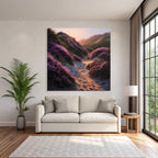 Ruhige Landschaft Mit Blühenden Lila Blumen