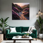 Ruhige Landschaft Mit Blühenden Lila Blumen
