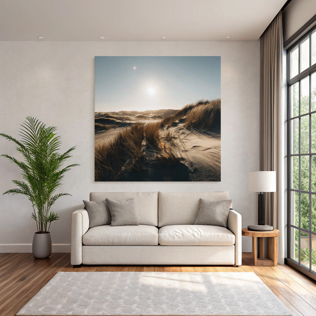 Tranquiles Naturlandschaft Sanddüne Gras Sonnenschein