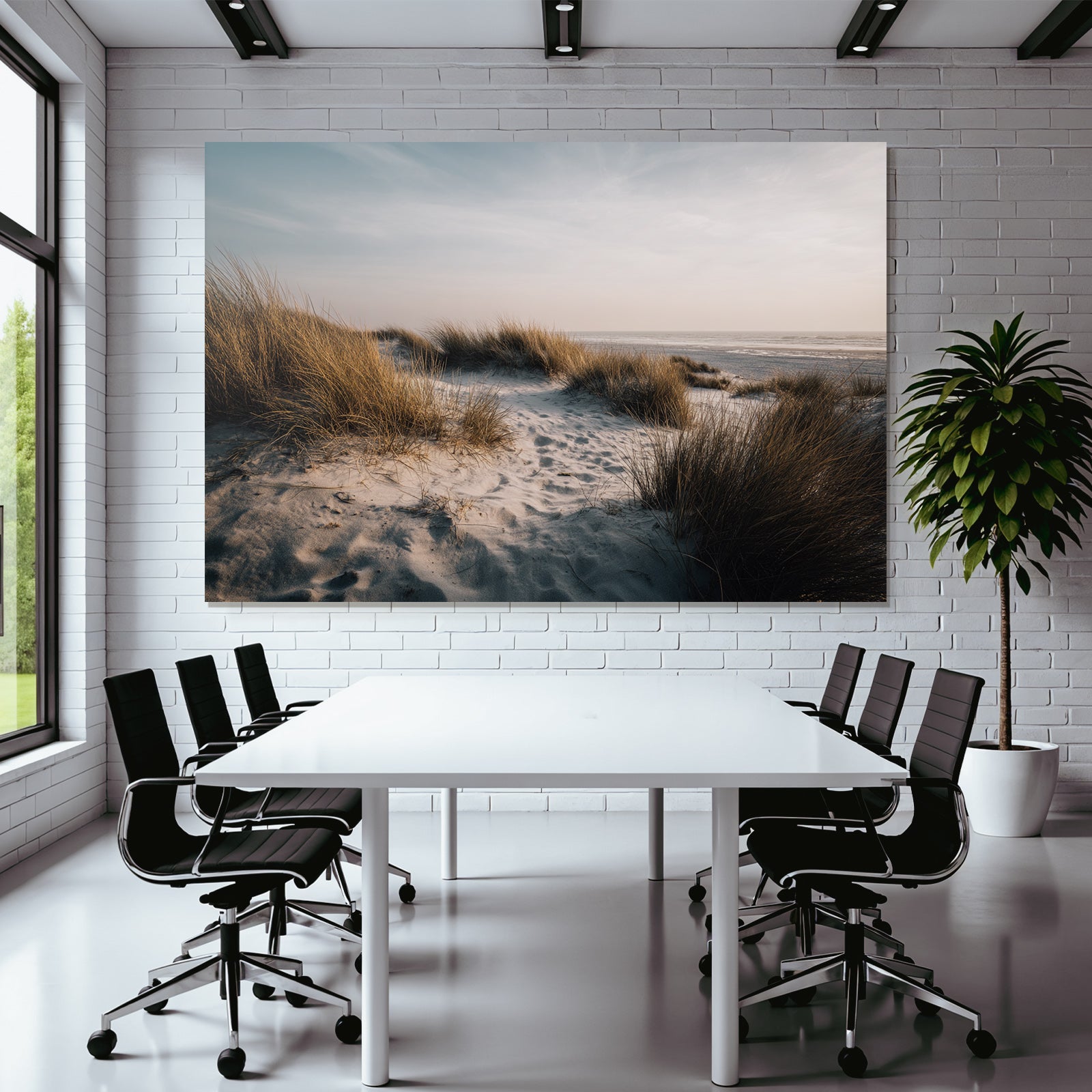 Sandstrand Mit Gras Und Sanddünen Am Küstenbereich