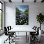 Friedliche Landschaft Bergbach Mountains Und Wald