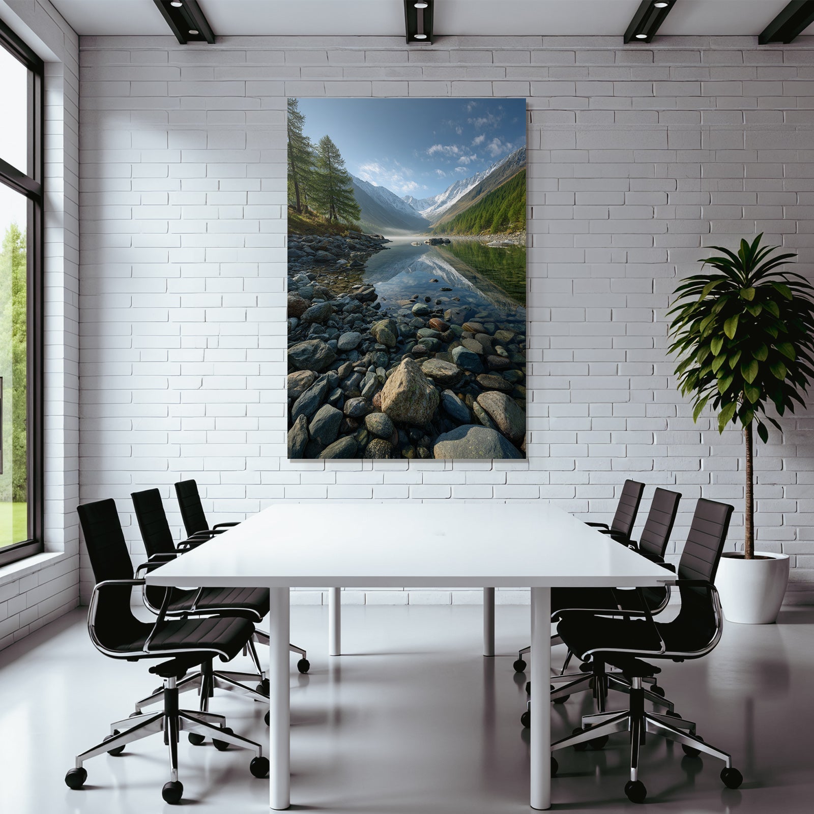 Friedliche Landschaft Bergbach Mountains Und Wald