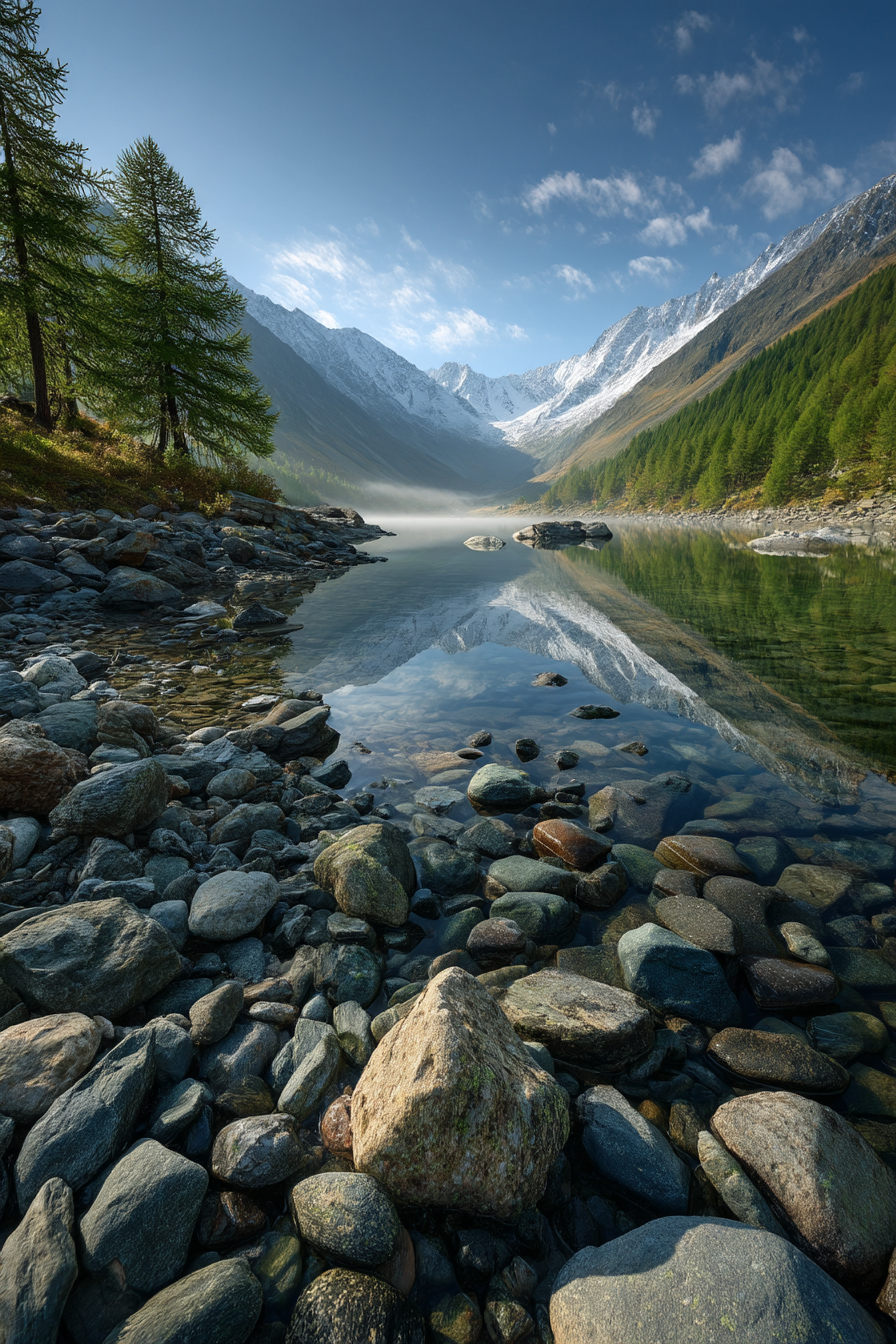 Friedliche Landschaft Bergbach Mountains Und Wald | Seen und Unterwasserwelten | Landschaften