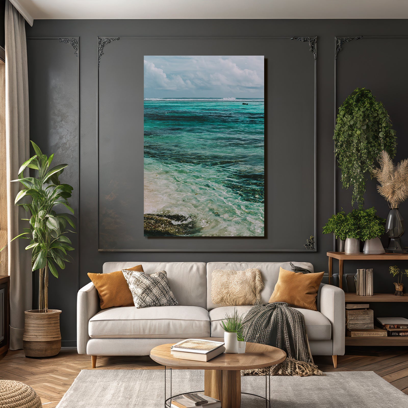 Klarer Ozean Turquoise Und Blaüs Wasser Sonnige Küste