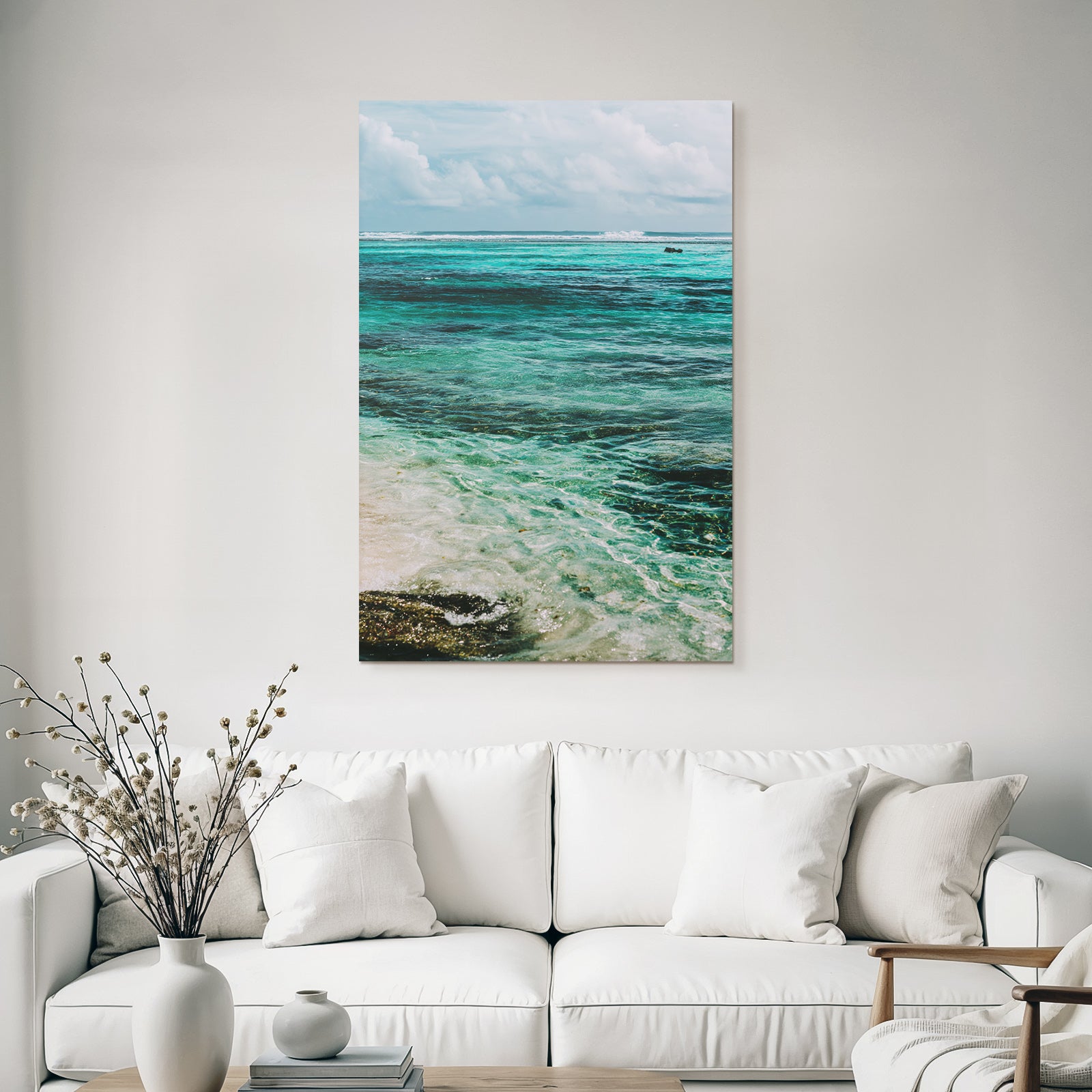 Klarer Ozean Turquoise Und Blaüs Wasser Sonnige Küste