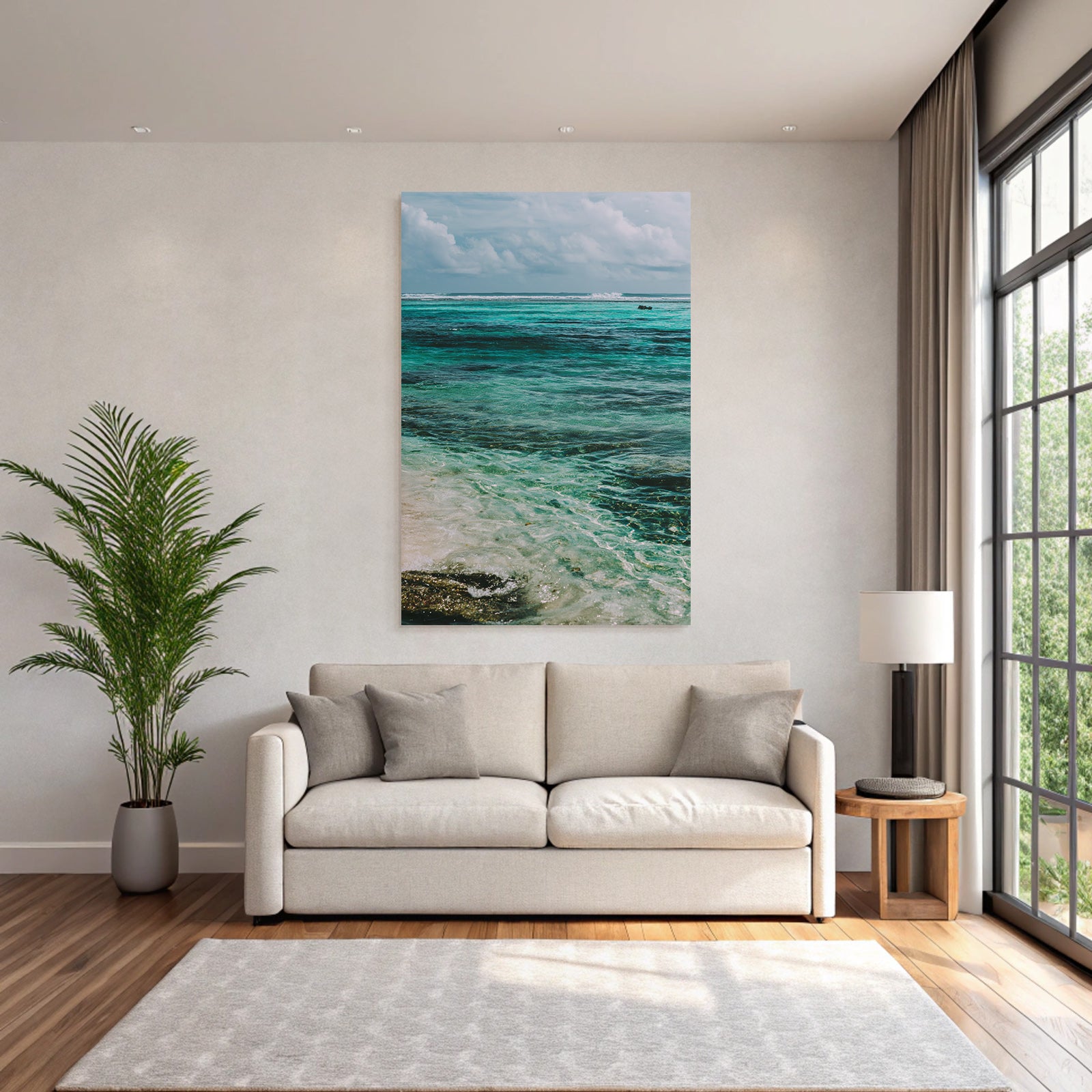 Klarer Ozean Turquoise Und Blaüs Wasser Sonnige Küste