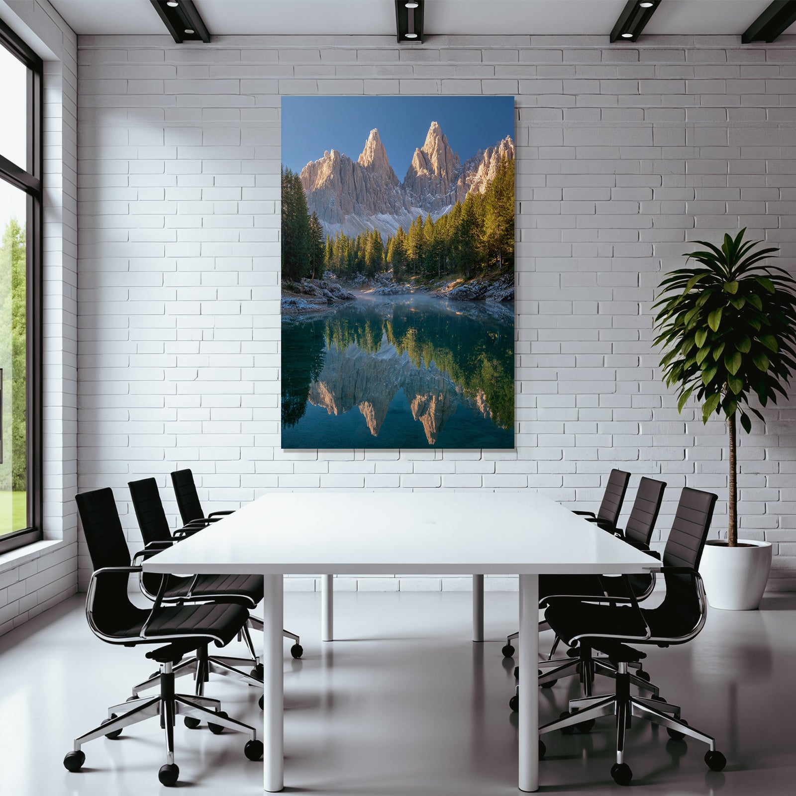 Majestätische Berge Reflektion Im Wasser Natur Sunset Szenen