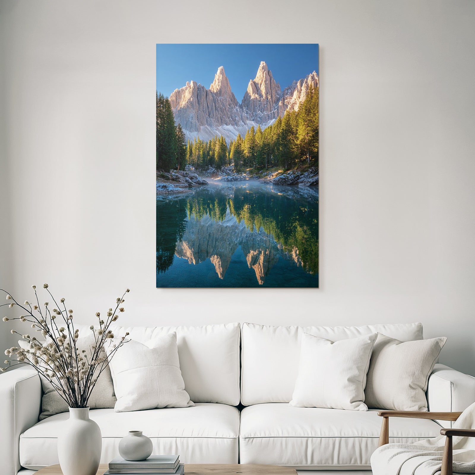 Majestätische Berge Reflektion Im Wasser Natur Sunset Szenen