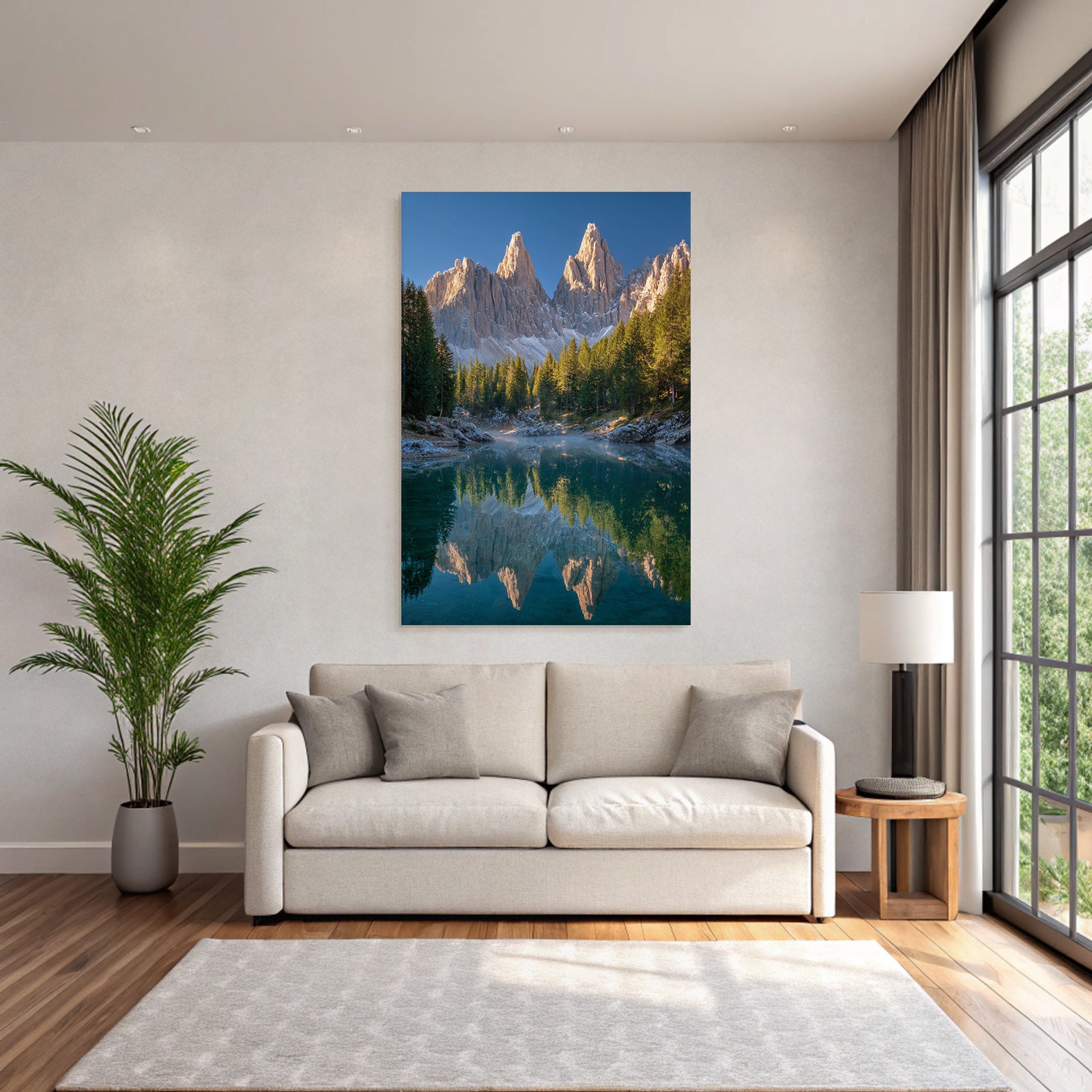 Majestätische Berge Reflektion Im Wasser Natur Sunset Szenen