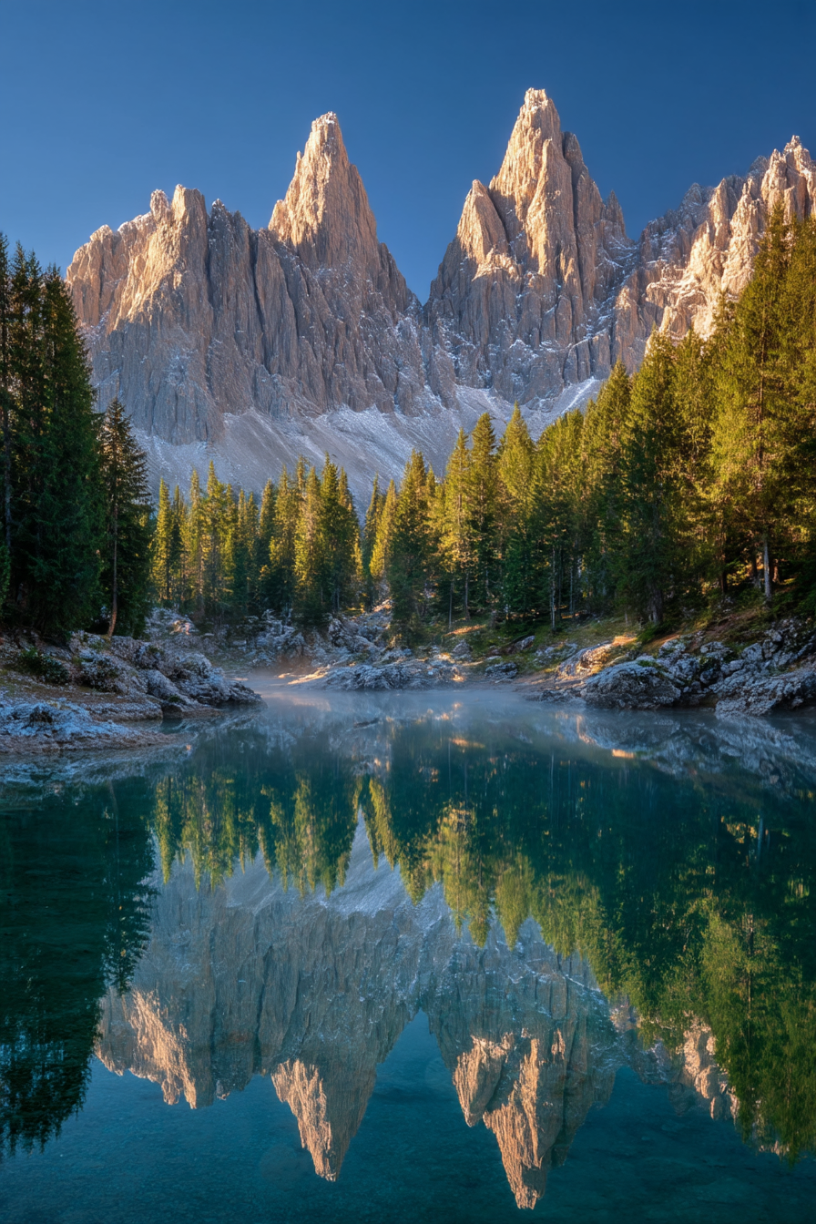 Majestätische Berge Reflektion Im Wasser Natur Sunset Szenen | Seen und Unterwasserwelten | Landschaften