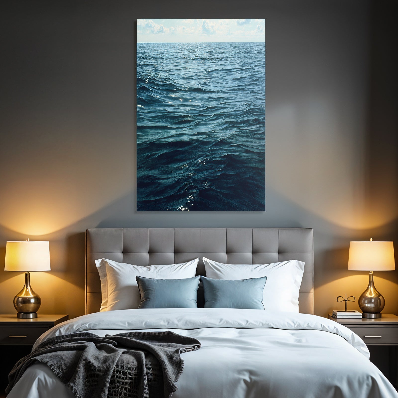 Ocean Waves Sunny Atmosphere Mit Schimmerndem Wasser