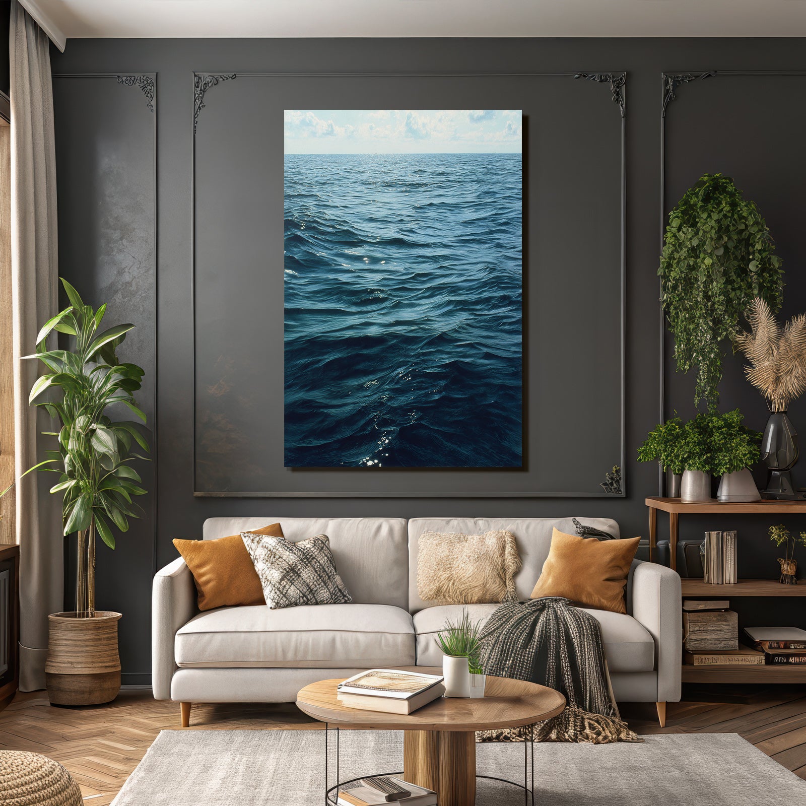 Ocean Waves Sunny Atmosphere Mit Schimmerndem Wasser