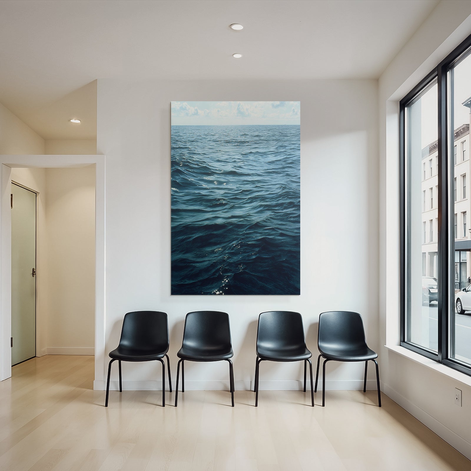 Ocean Waves Sunny Atmosphere Mit Schimmerndem Wasser