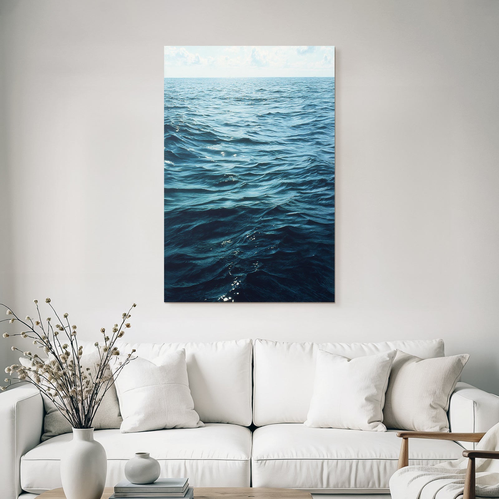 Ocean Waves Sunny Atmosphere Mit Schimmerndem Wasser