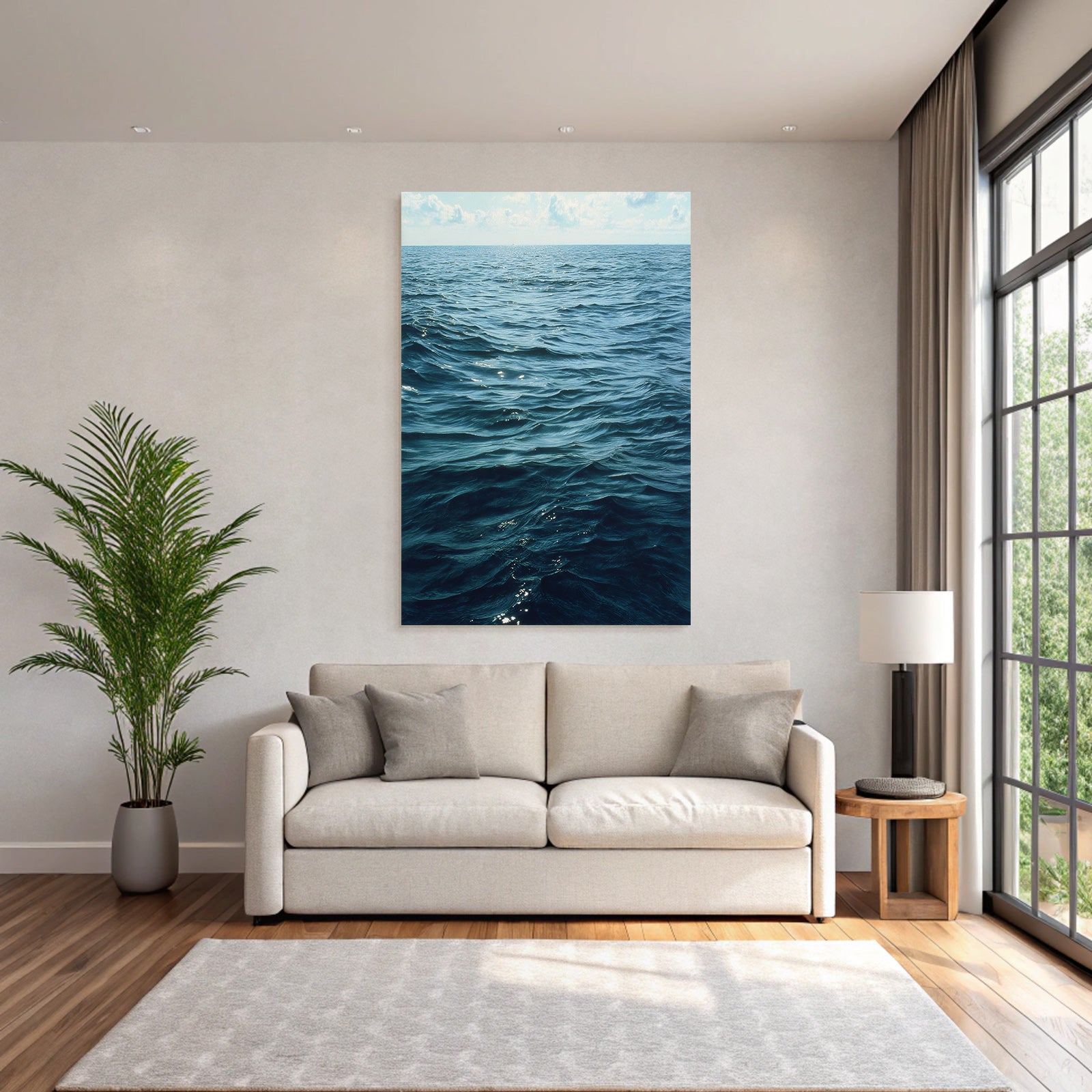 Ocean Waves Sunny Atmosphere Mit Schimmerndem Wasser