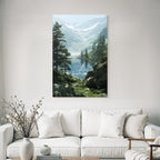 Ruhige Berglandschaft Mit See Und Nebel Reflexionen