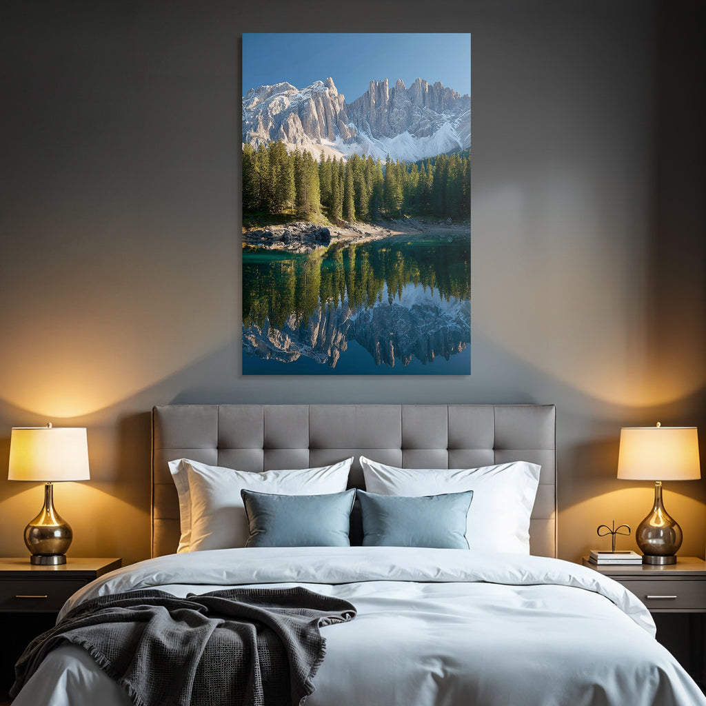 Ruhige Landlandschaft Mit Bergen Und Wasser Reflexionen