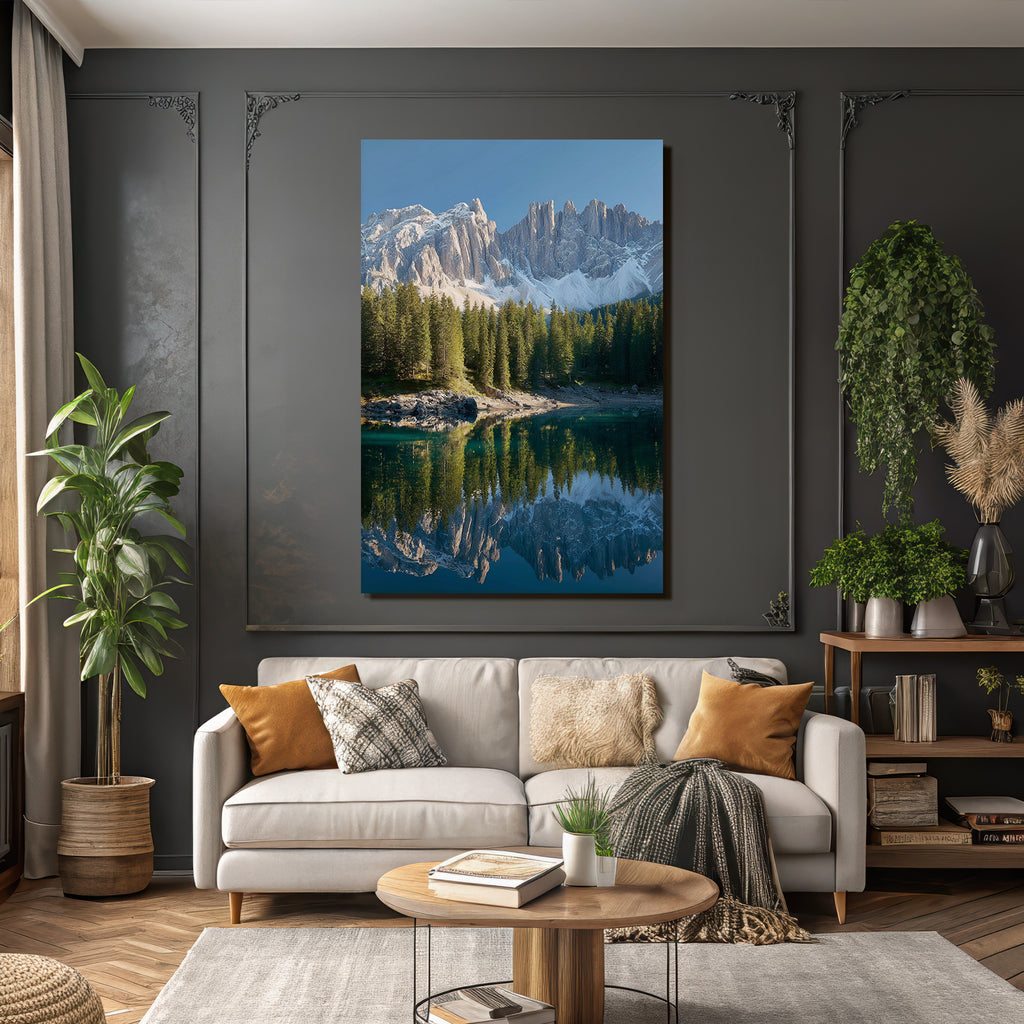 Ruhige Landlandschaft Mit Bergen Und Wasser Reflexionen