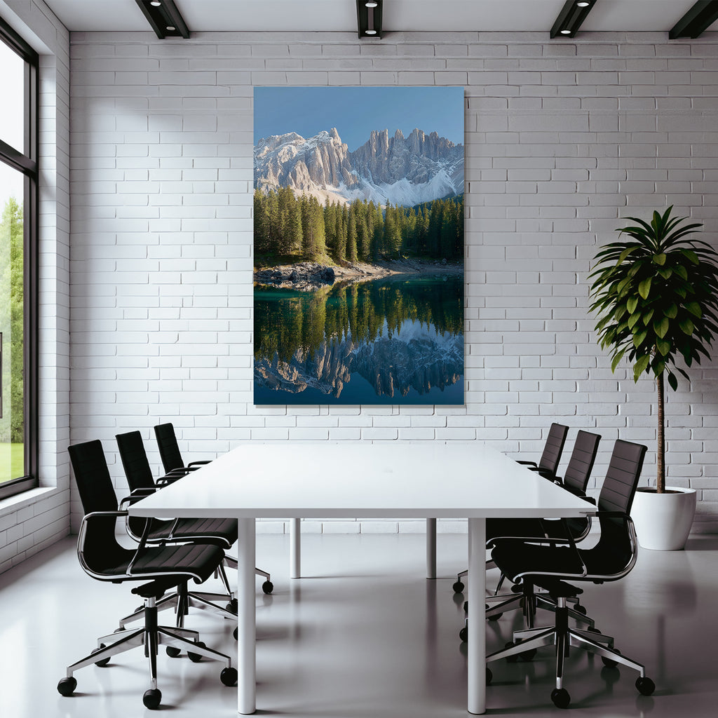 Ruhige Landlandschaft Mit Bergen Und Wasser Reflexionen