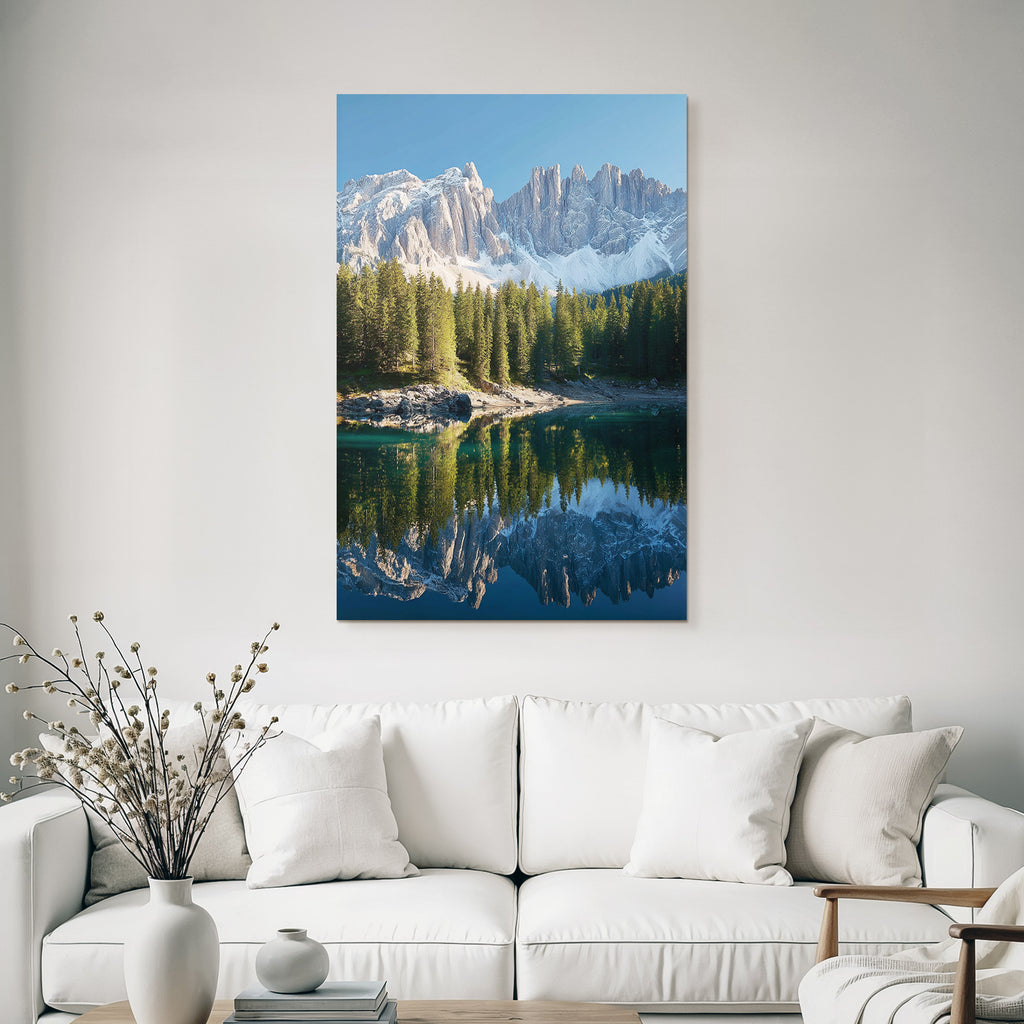 Ruhige Landlandschaft Mit Bergen Und Wasser Reflexionen
