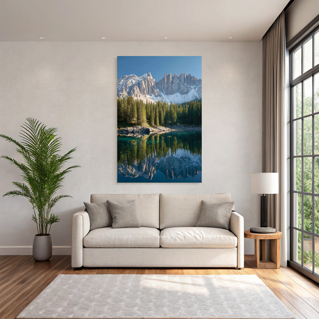 Ruhige Landlandschaft Mit Bergen Und Wasser Reflexionen