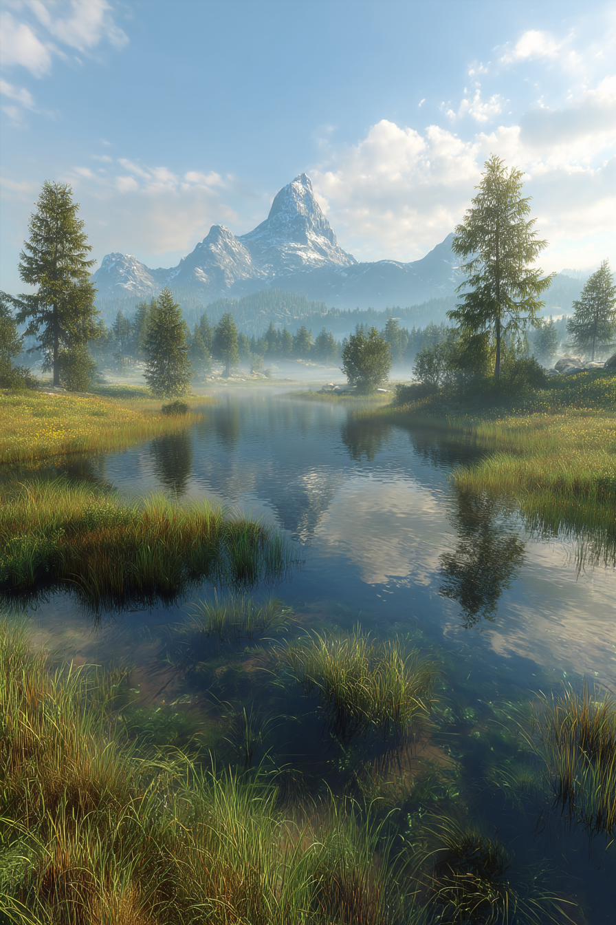 Ruhige Natur Landschaft Mit Mountains Und Wasser | Seen und Unterwasserwelten | Landschaften