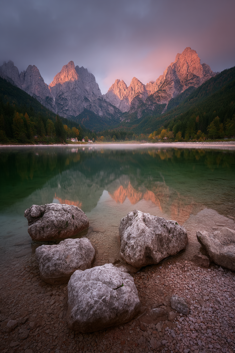 Ruhige Naturlandschaft Mit See Bergspitzen Herbst Gegebenheiten | Seen und Unterwasserwelten | Landschaften
