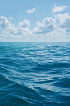 Ruhiger Ozean Unter Dem Blaün Himmel Mit Wolken | Seen und Unterwasserwelten | Landschaften