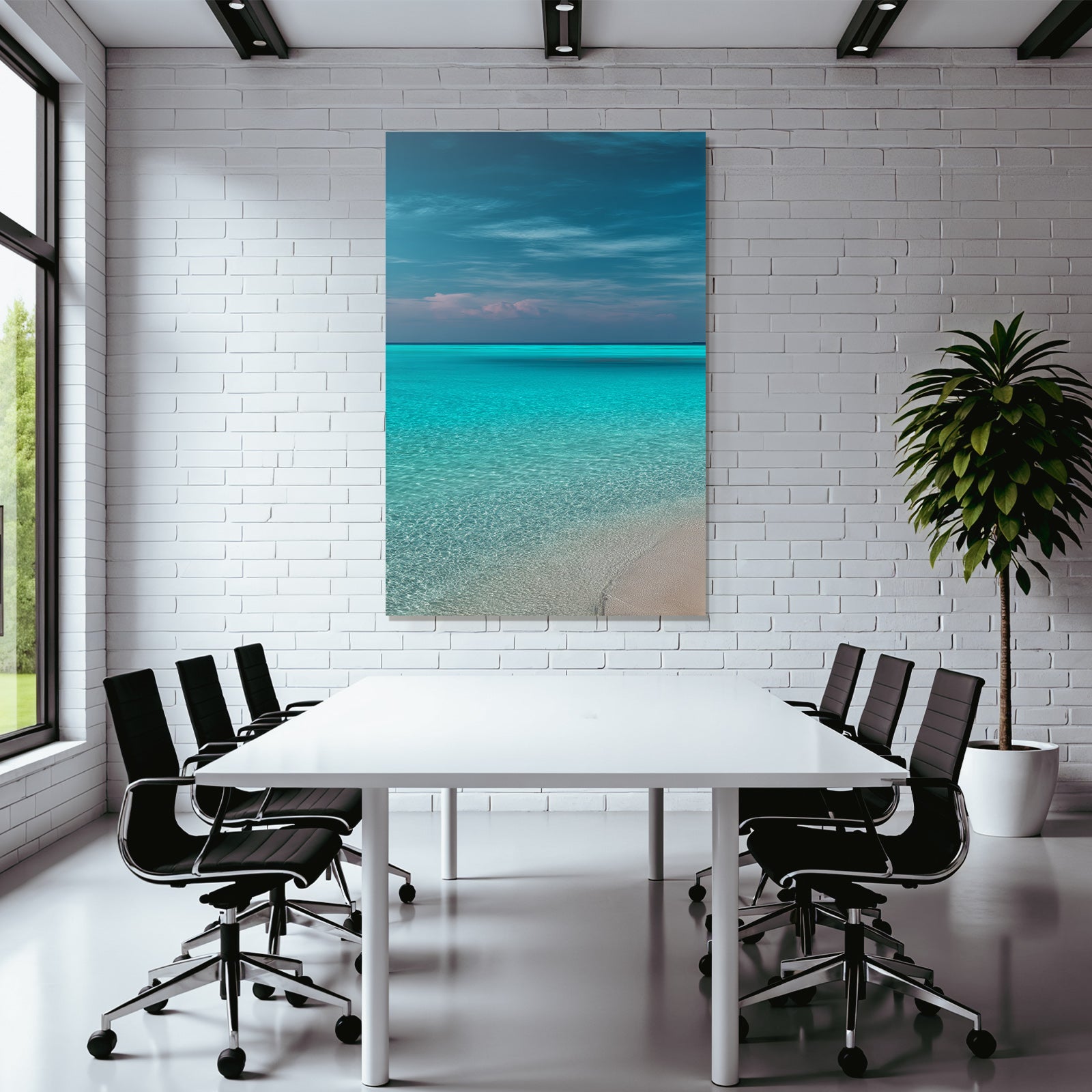 Ruhiger Strand Klare Wasser Sandige Kuste Blaür Himmel