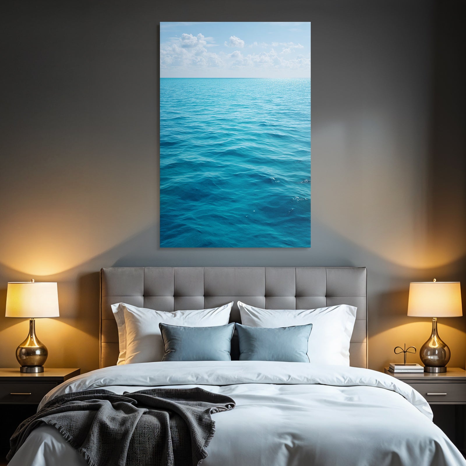 Ruhiger Wasserbereich Unter Blaüm Himmel Turquoise Reflektion