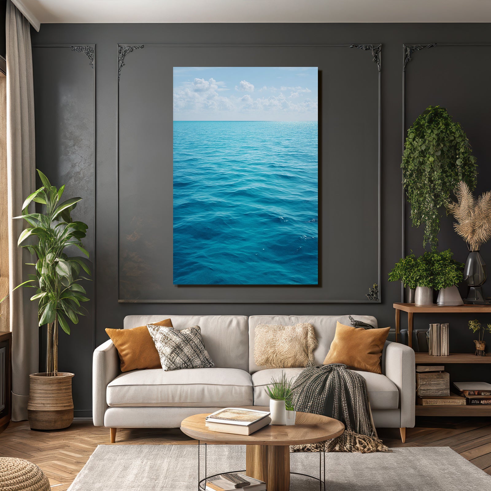 Ruhiger Wasserbereich Unter Blaüm Himmel Turquoise Reflektion