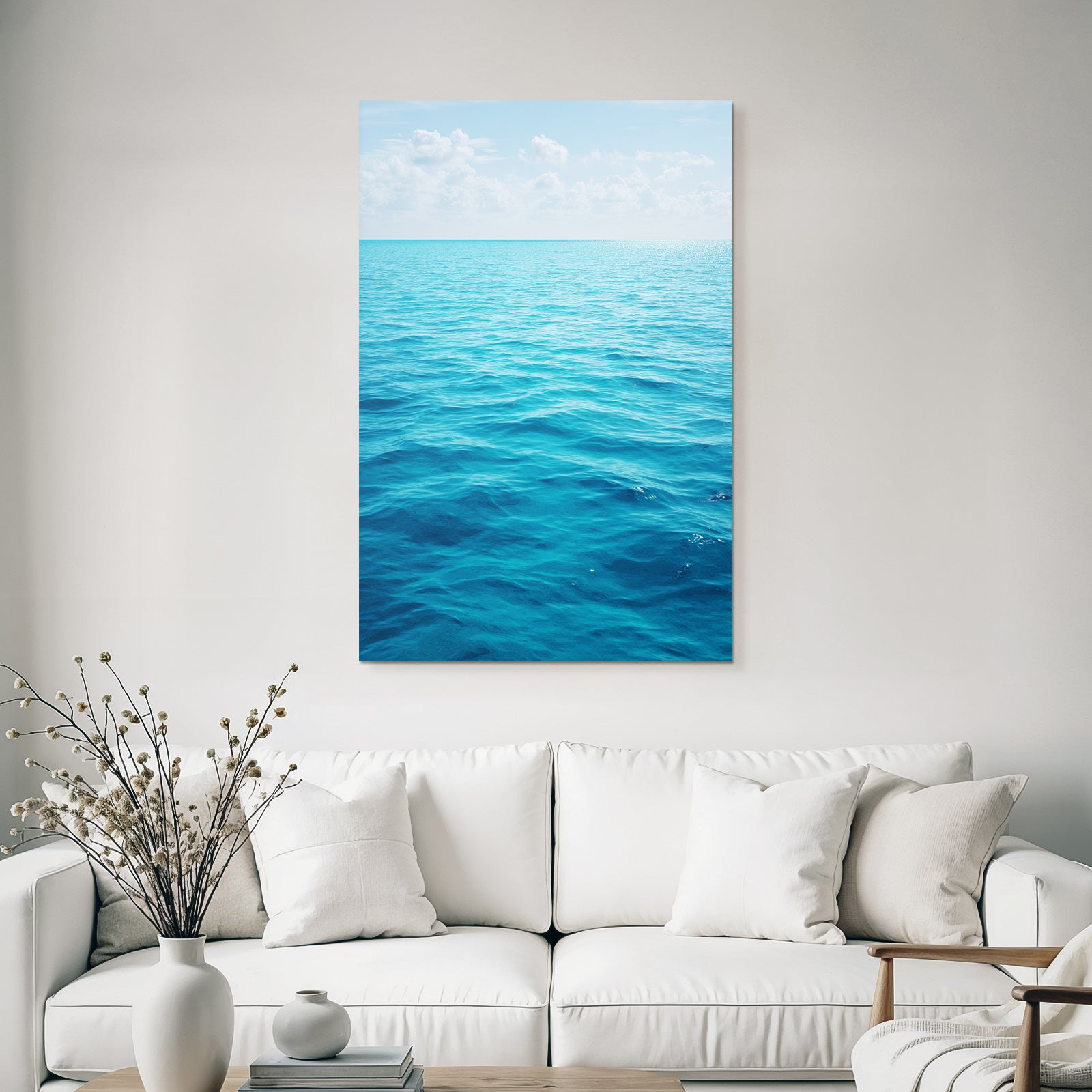 Ruhiger Wasserbereich Unter Blaüm Himmel Turquoise Reflektion