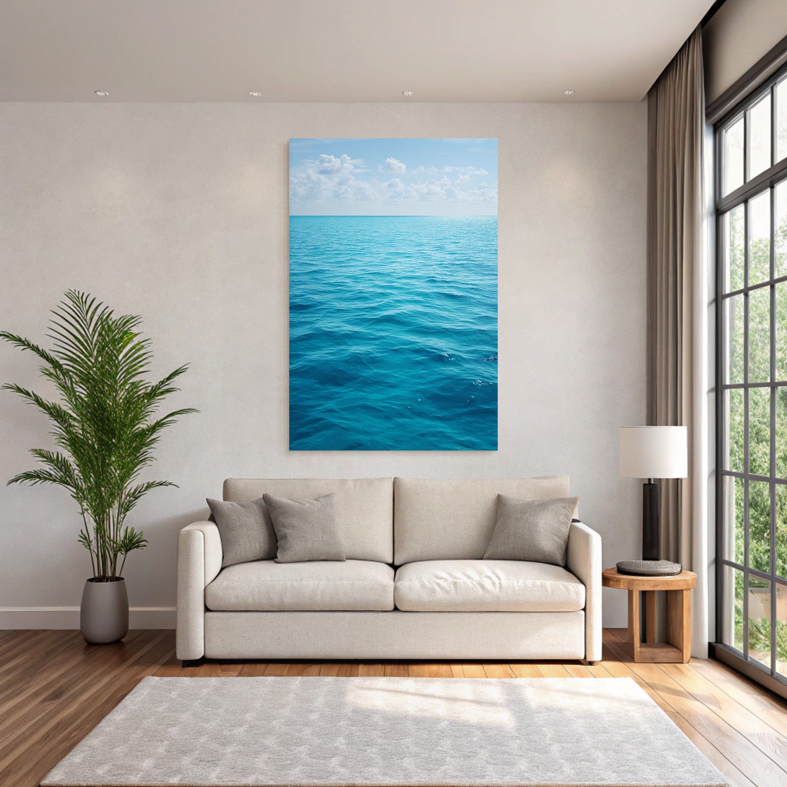 Ruhiger Wasserbereich Unter Blaüm Himmel Turquoise Reflektion