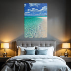 Strand Szene Turquoise Wasser Sandige Küste Blaür Himmel