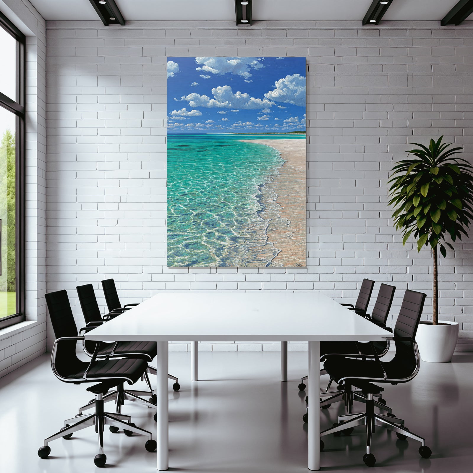 Strand Szene Turquoise Wasser Sandige Küste Blaür Himmel