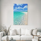 Strand Szene Turquoise Wasser Sandige Küste Blaür Himmel