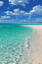 Strand Szene Turquoise Wasser Sandige Küste Blaür Himmel | Seen und Unterwasserwelten | Landschaften