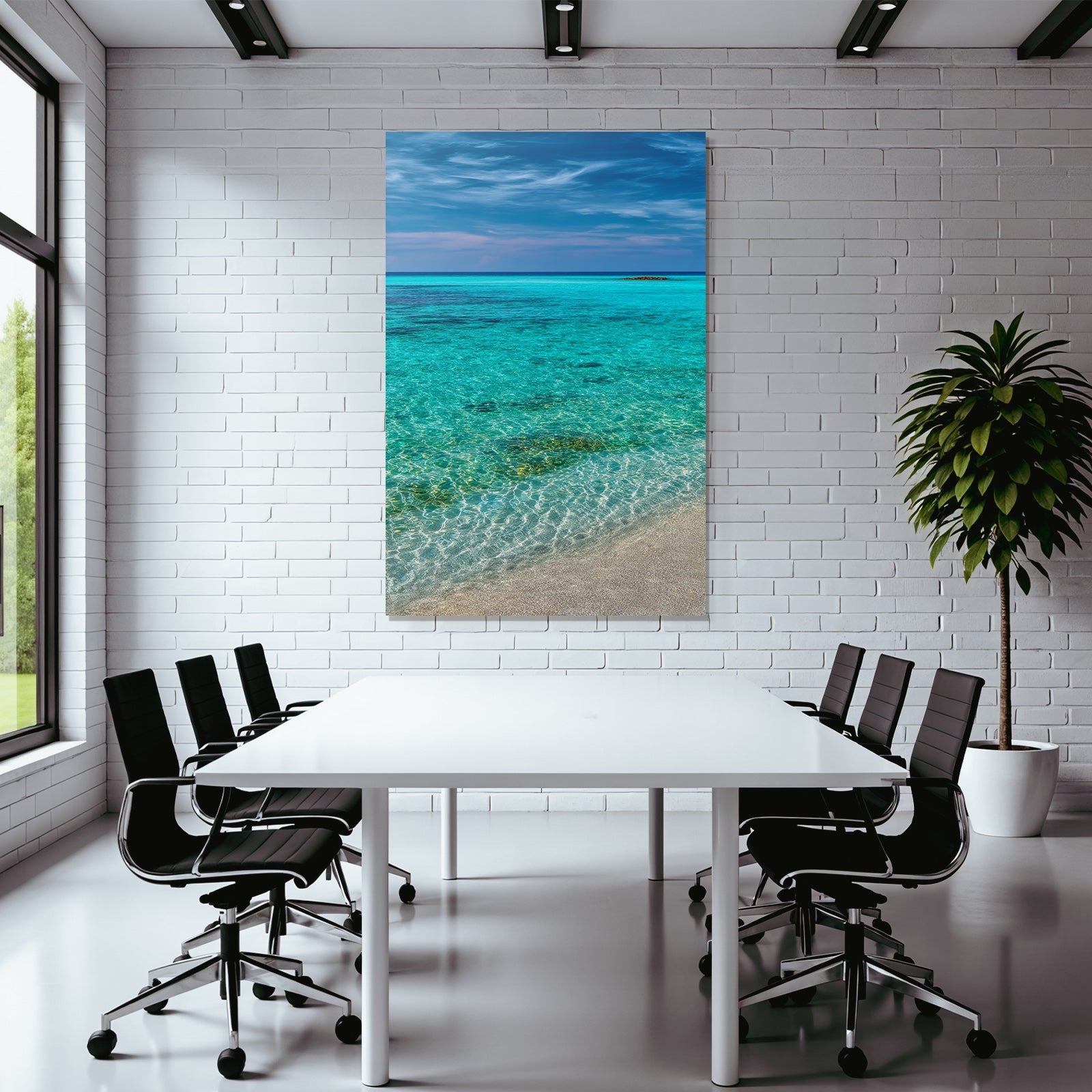 Traumhafte Strandlandschaft Mit Turqouisem Wasser Und Blaüm Himmel
