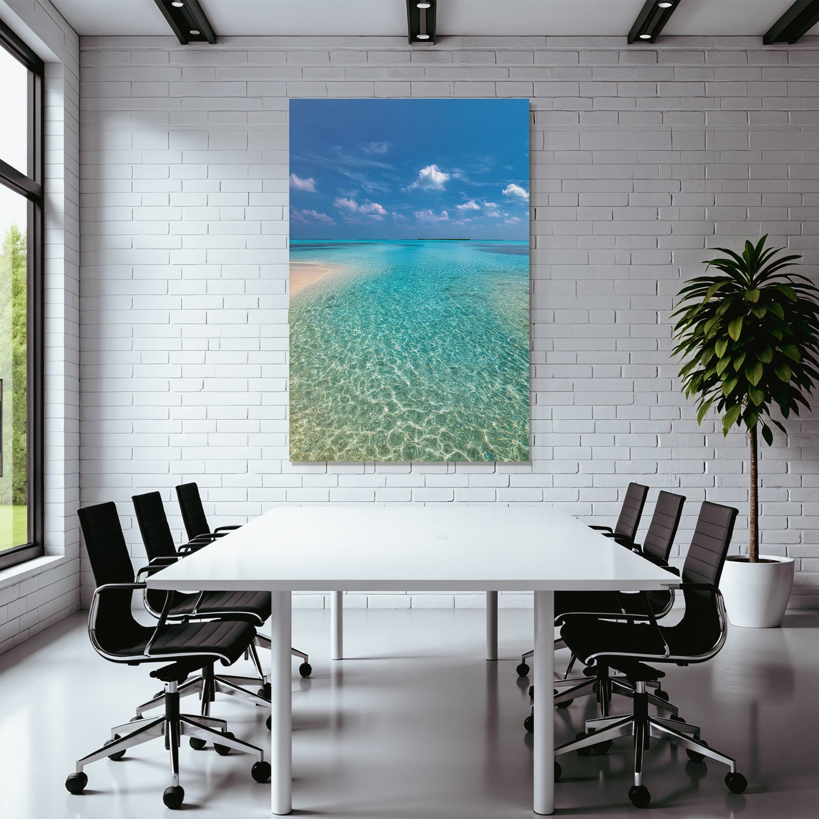 Tropischer Strand Mit Türkisfarbenem Wasser Und Blaüm Himmel