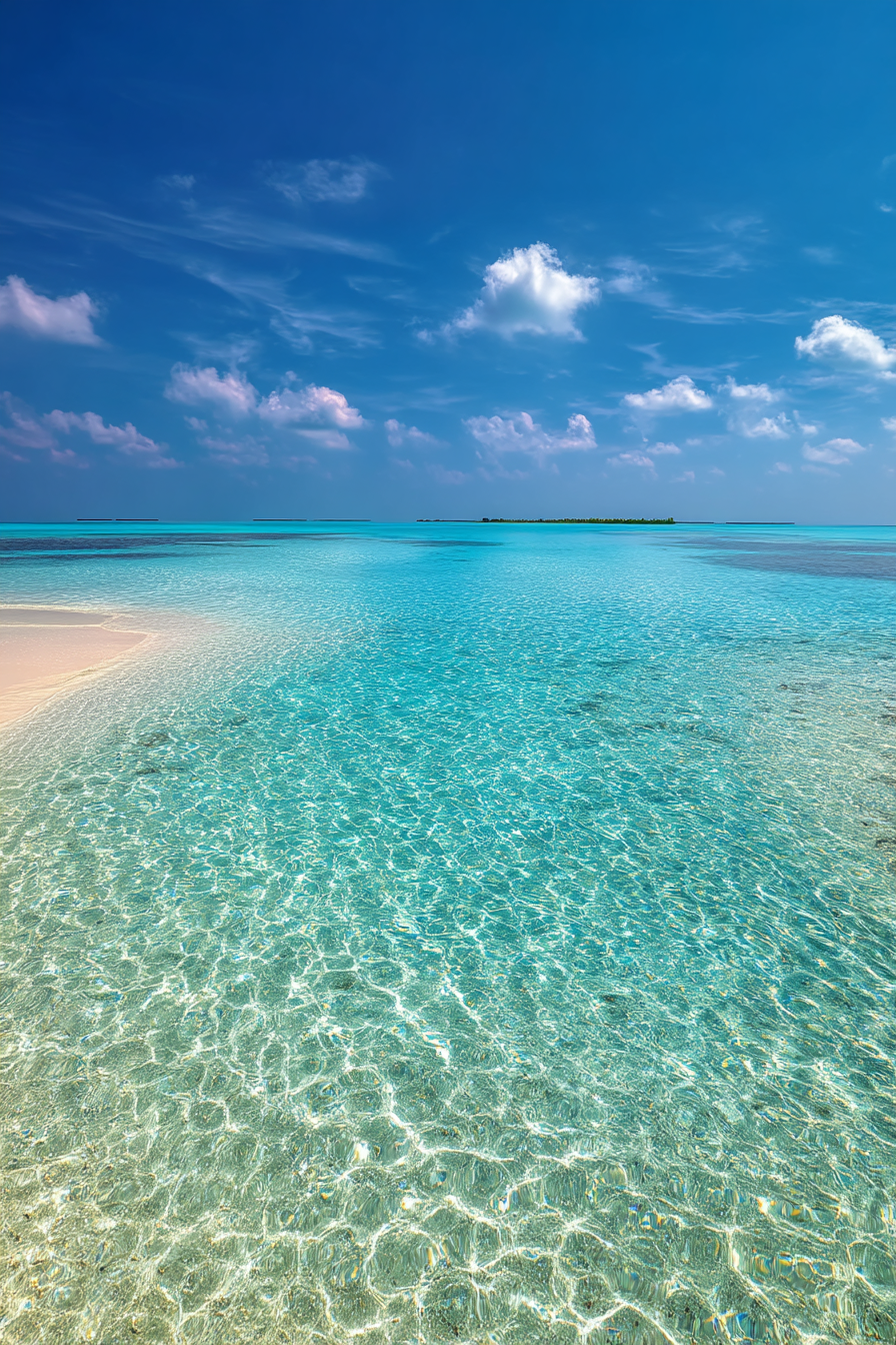Tropischer Strand Mit Türkisfarbenem Wasser Und Blaüm Himmel | Seen und Unterwasserwelten | Landschaften