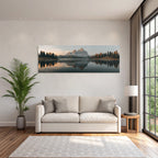 Malerische Naturlandschaft Reflektion Im Wasser Bergreich Morgens Or Abends