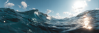 Panoramablick Auf Ozeanwellen Unter Einem Hellen Himmel | Seen und Unterwasserwelten | Landschaften