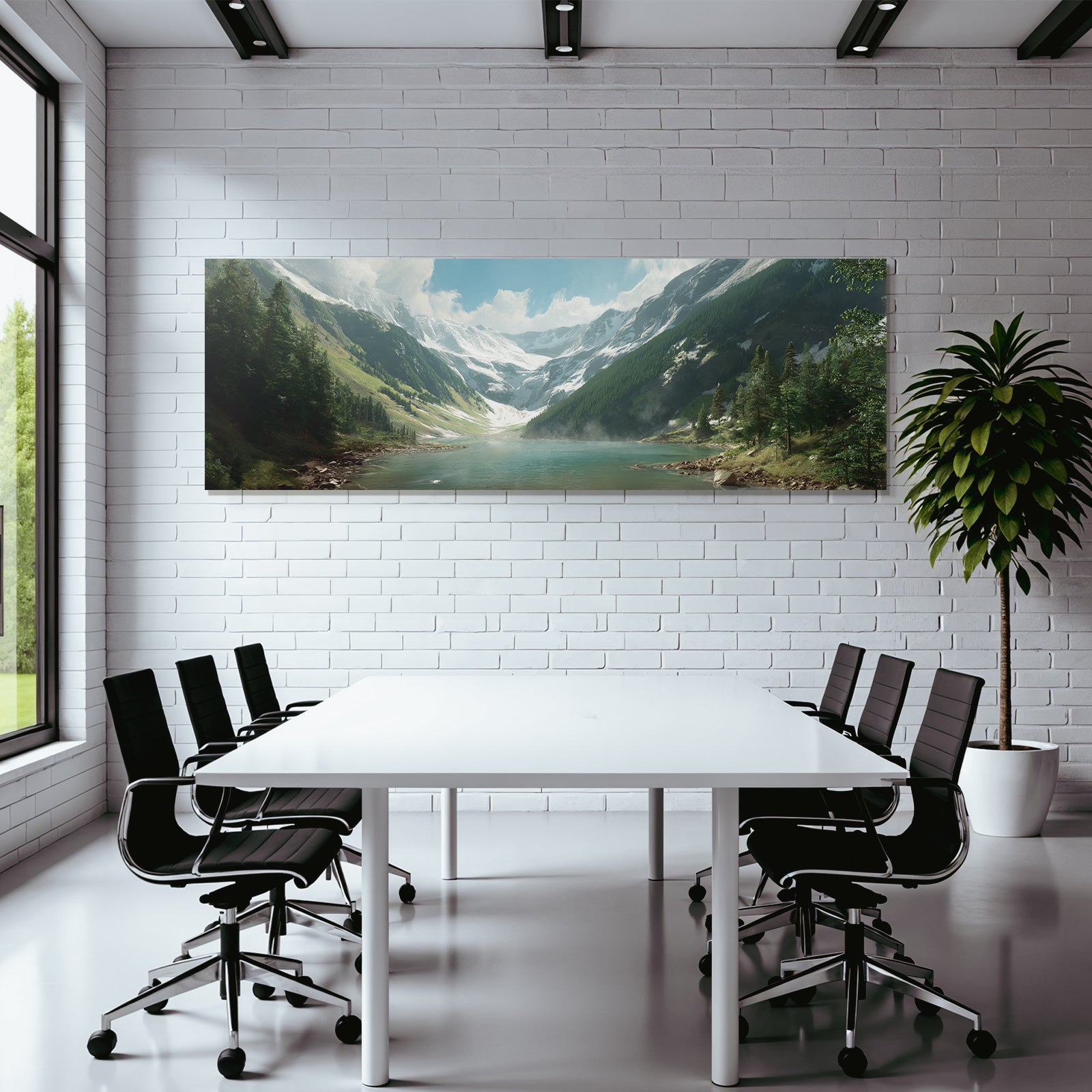 Ruhige Landschaft Mit Wasser Hügel Und Bergsichten